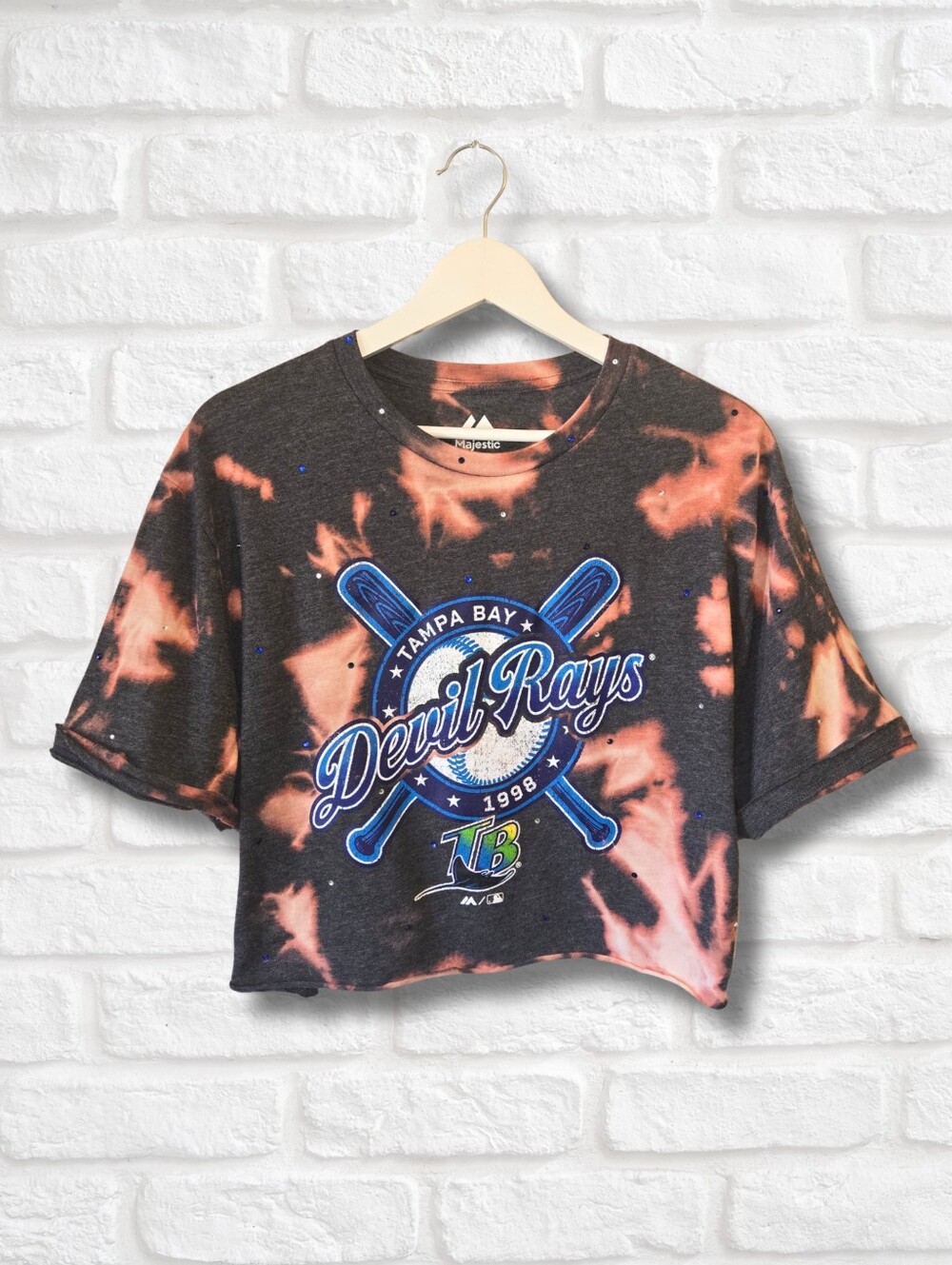 Tampa Bay Rays Crop Top W/Rhinestones